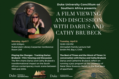 Playing the Changes - Tracking Darius Brubeck | Film Viewing and Discussion with Darius and Cathy Brubeck